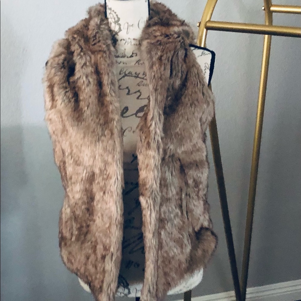 Faux Fur Girls Hooded Vest